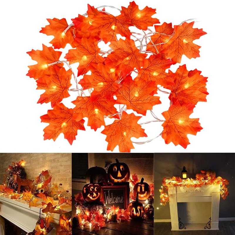 2M 10LED Artificial Autumn Maple Leaves Garland Led Fairy Lights for Christmas Decoration Thanksgiving Party DIY Decor Halloween
2M 10LED Artificial Autumn Maple Leaves Garland Led Fairy Lights for Christmas Decoration Thanksgiving Party DIY Decor Halloween