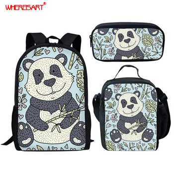 WHEREISART 3Pcs/Set Panda Pattern School Shoulder Bags for Teenage Girls Boys Cartoon Printing Student Backpack Primary BookBags
WHEREISART 3Pcs/Set Panda Pattern School Shoulder Bags for Teenage Girls Boys Cartoon Printing Student Backpack Primary BookBags