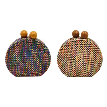 Fashion Women Multicolored Woven Evening Bag Vintage Bohemian Clutch Purse Lady Shoulder Bag Wedding Party Handbag Shopping Tote
Fashion Women Multicolored Woven Evening Bag Vintage Bohemian Clutch Purse Lady Shoulder Bag Wedding Party Handbag Shopping Tote