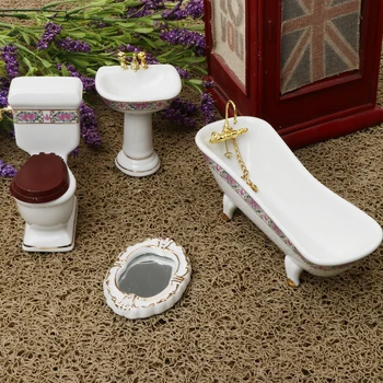 4Pcs Dollhouse Miniature Ceramic Bathroom Bathtub Toilet Basin Brush Stand Mirror #2
4Pcs Dollhouse Miniature Ceramic Bathroom Bathtub Toilet Basin Brush Stand Mirror #2