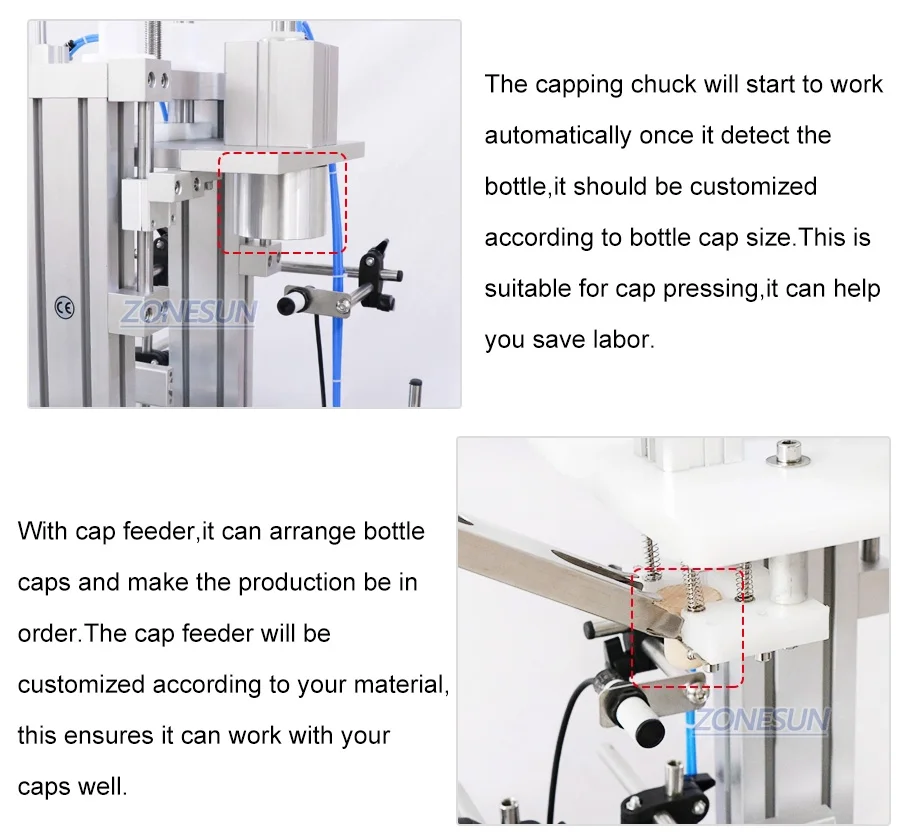 ZS-XG1870D1 Pneumatic Automatic Wooden Cork Feeding Pressing Machine Desktop Capping Machine