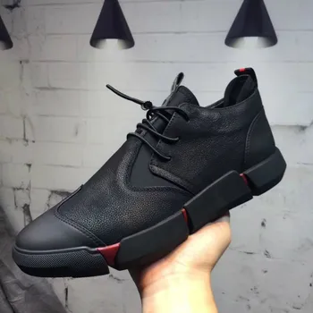 Euro Autumn Mens Genuine Leather Patchwork Sneaker Shoes Fashion Round Toe Elastic Band Thick Bottom Male Casual Leather Shoes
Euro Autumn Mens Genuine Leather Patchwork Sneaker Shoes Fashion Round Toe Elastic Band Thick Bottom Male Casual Leather Shoes