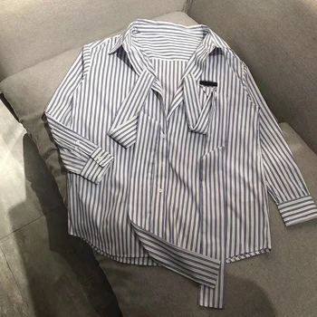 Womens Loose Tops And Blouses Long Sleeve Spring Ladies Striped Blouse Fashion Cotton Shirt 
Womens Loose Tops And Blouses Long Sleeve Spring Ladies Striped Blouse Fashion Cotton Shirt