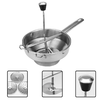 Stainless Steel Food Blender with 3 Perforated Discs Fruit Shredding Mud Vegetable Grater Baby Food Cooking Kitchen Mill Tools
Stainless Steel Food Blender with 3 Perforated Discs Fruit Shredding Mud Vegetable Grater Baby Food Cooking Kitchen Mill Tools