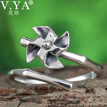 V.YA Pure 925 Sterling Silver Windmill Rings for Women Adjustable Size Ring Fashion Creative Design Best Gifts Jewelry 
V.YA Pure 925 Sterling Silver Windmill Rings for Women Adjustable Size Ring Fashion Creative Design Best Gifts Jewelry