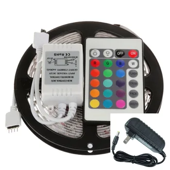 RGB 5M SMD3528 LED Flexible Ribbon Waterproof/non 300 LED Strip Lighting Kit 12V+24keys Remote Control + Power Supply Adapter
RGB 5M SMD3528 LED Flexible Ribbon Waterproof/non 300 LED Strip Lighting Kit 12V+24keys Remote Control + Power Supply Adapter