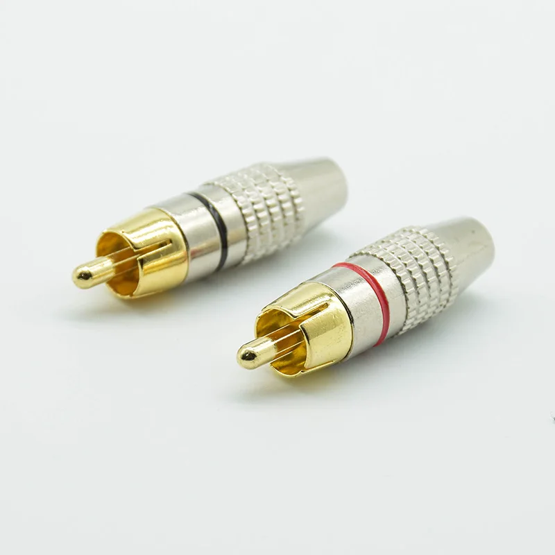 4pcs Balck + Red Gold RCA Male Plug Non Solder Audio Video Adapter Connector Male to Male Convertor for Coaxial Cable Jack
4pcs Balck + Red Gold RCA Male Plug Non Solder Audio Video Adapter Connector Male to Male Convertor for Coaxial Cable Jack