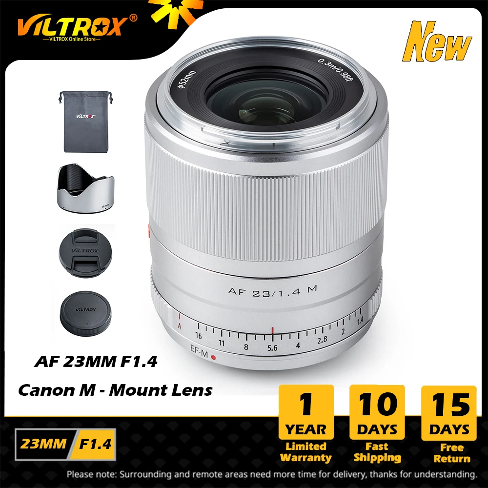 

Viltrox 23mm F1.4 STM EF M Auto Focus Cameras Lens Large Aperture Portrait Lens APS-C for Canon EOS M Cameras Lenses Mark II M3