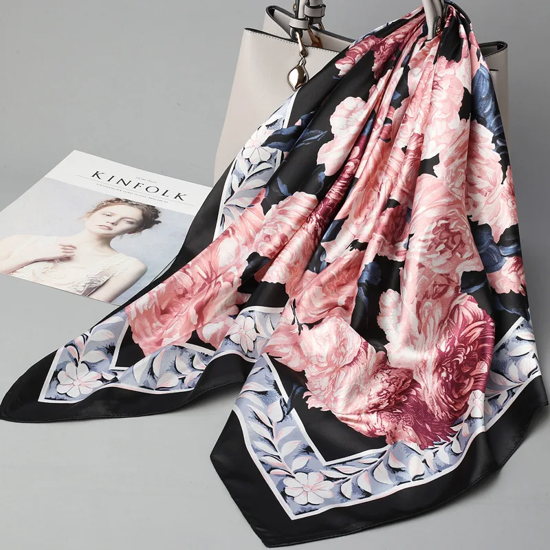 Wholesale Fashion Floral Print Kerchief Silk Satin Shawls and Wraps Hijab Scarfs Female 90cm*90cm Square Bag Scarves For Ladies
Wholesale Fashion Floral Print Kerchief Silk Satin Shawls and Wraps Hijab Scarfs Female 90cm*90cm Square Bag Scarves For Ladies