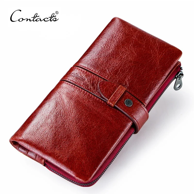 Contacts Women's Genuine Leather Wallet Female Long Clutch Coin Purse with Card Phone Holder
Contacts Women's Genuine Leather Wallet Female Long Clutch Coin Purse with Card Phone Holder