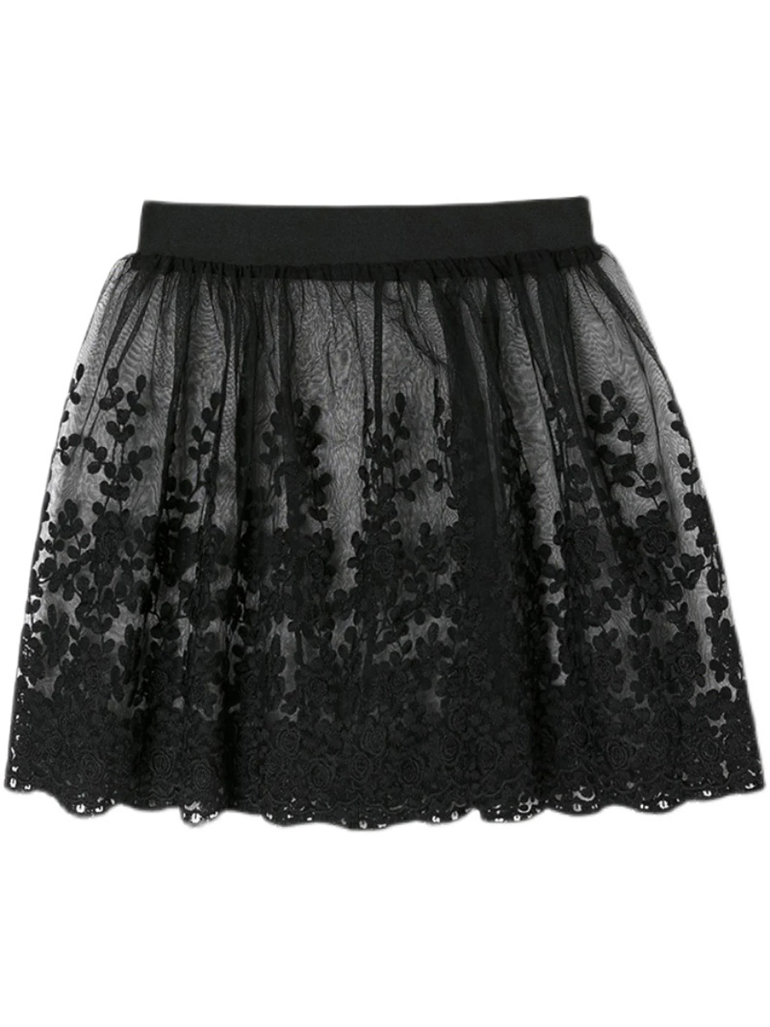 Women Skirt Extender with Lace Hem, Layering Fake Tops Hemline, Mini Skirt, Black/ White 
Women Skirt Extender with Lace Hem, Layering Fake Tops Hemline, Mini Skirt, Black/ White