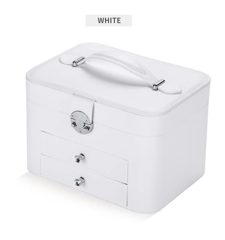 Hff5021f18a0142c2a70d39d8700f1819s Luxury Large PU Leather Drawer Jewelry Box With Mirror Luxury Large PU Leather Drawer Jewelry Box With Mirror