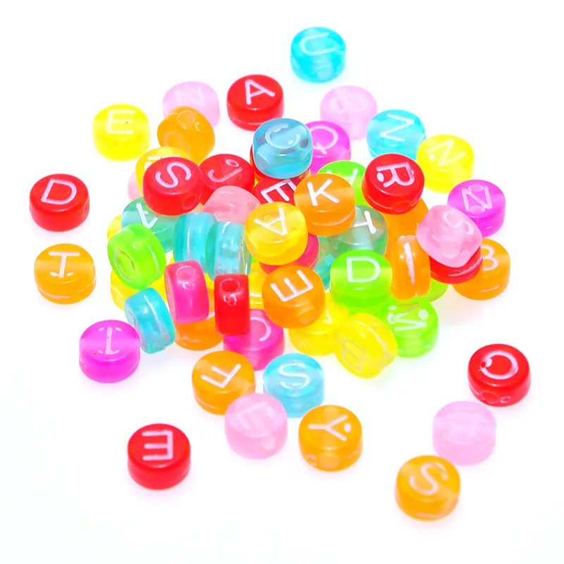 

Acrylic Letter Beads 4*7mm 3600pcs Flat Coin Round Shape Mix Colors A-Z Alphabet Plastic jewelry Spacer Beads Ornament Beading