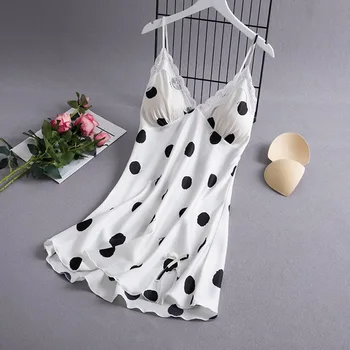 Silky Satin Spaghetti Strap Nightdress Sexy Nightie Gown Nightgown Polka Dot Lady Robe Kimono Gown Sleepwear Nightwear Homewear 
Silky Satin Spaghetti Strap Nightdress Sexy Nightie Gown Nightgown Polka Dot Lady Robe Kimono Gown Sleepwear Nightwear Homewear