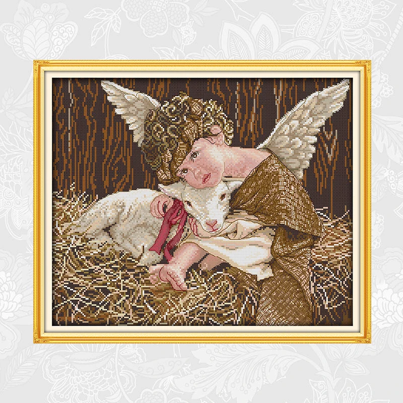Joy Sunday Embroidery Needlework Set, Handmade Crafts Home Decor, Angel and Lamb Counted Printed Canvas Cross Stitch kits
Joy Sunday Embroidery Needlework Set, Handmade Crafts Home Decor, Angel and Lamb Counted Printed Canvas Cross Stitch kits