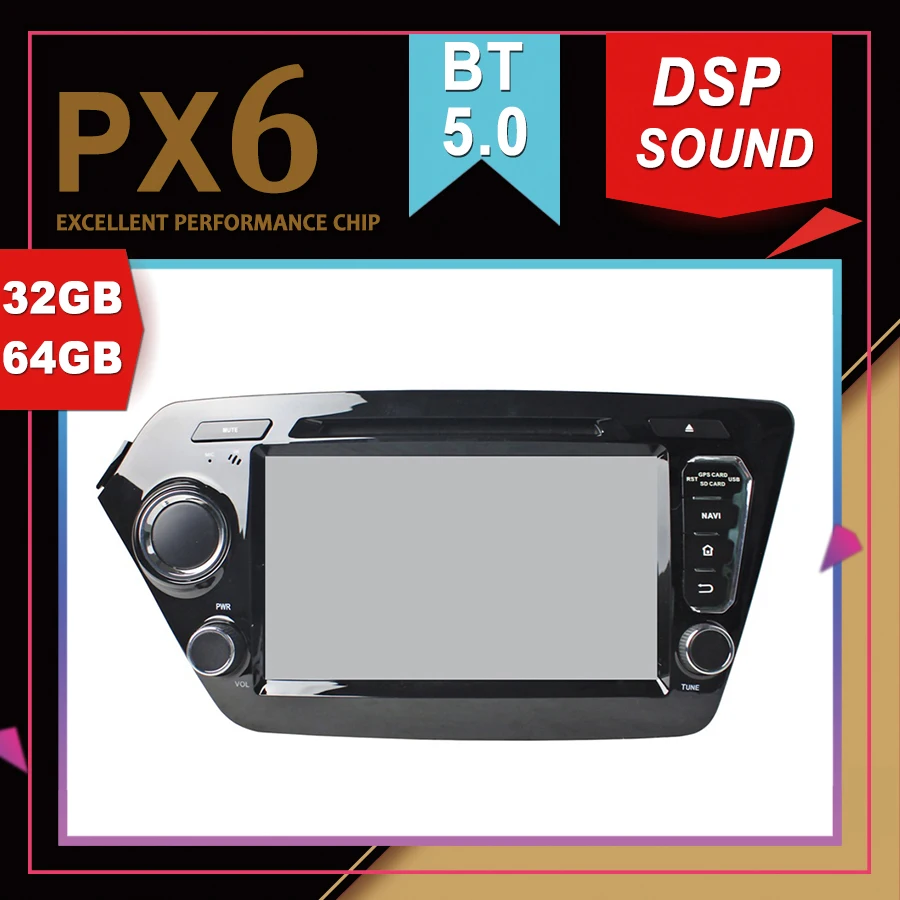 PX6 Отличная производительность Android 9 0 Автомобильный мультимедийный GPS для KIA K2 RIO
