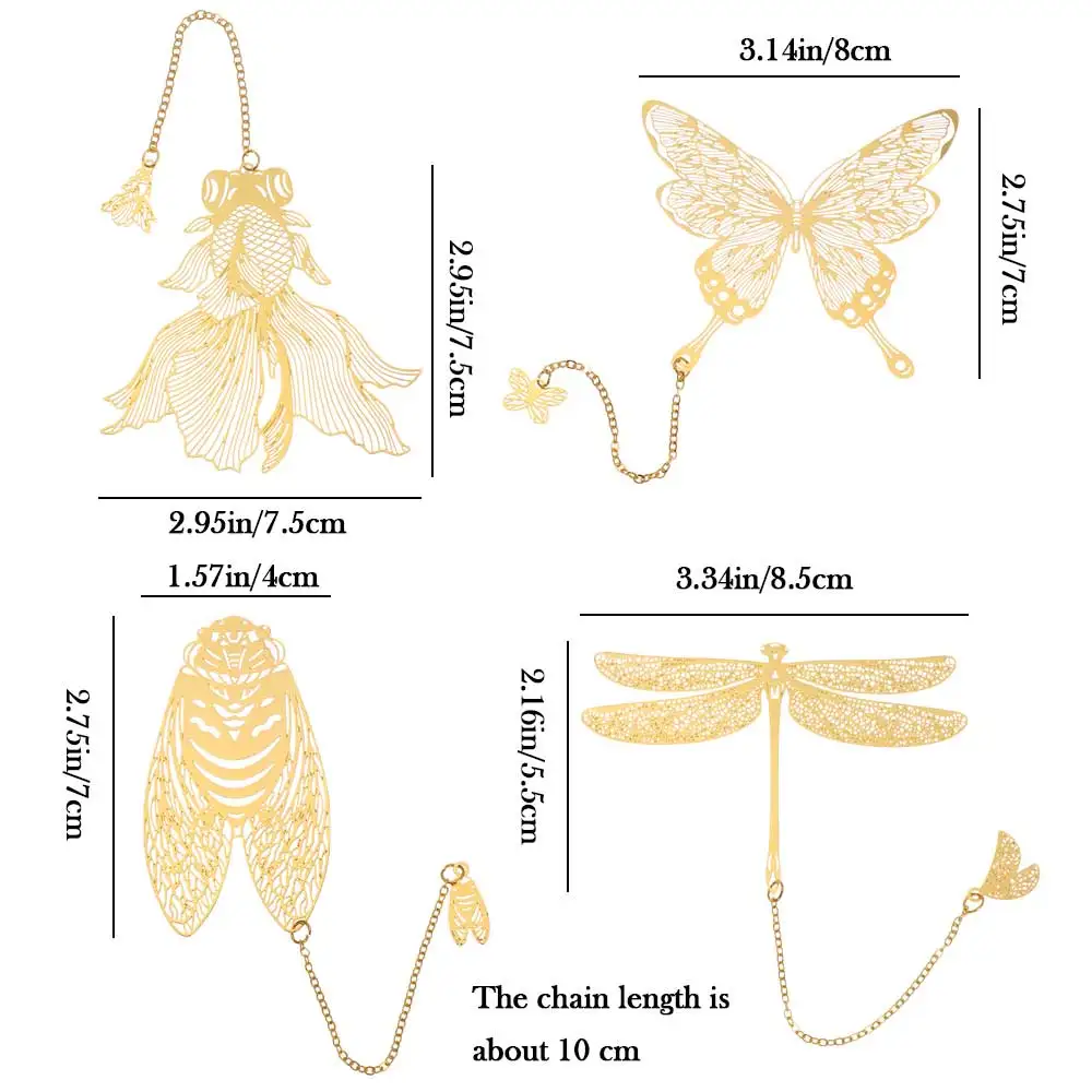 1PC Chinese Style Hollow Out Animals Gold Color Metal Bookmark With Pendant Vintage Lotus Leaf Bookmark Creative Stationery Gift 1PC Chinese Style Hollow Out Animals Gold Color Metal Bookmark With Pendant Vintage Lotus Leaf Bookmark Creative Stationery Gift