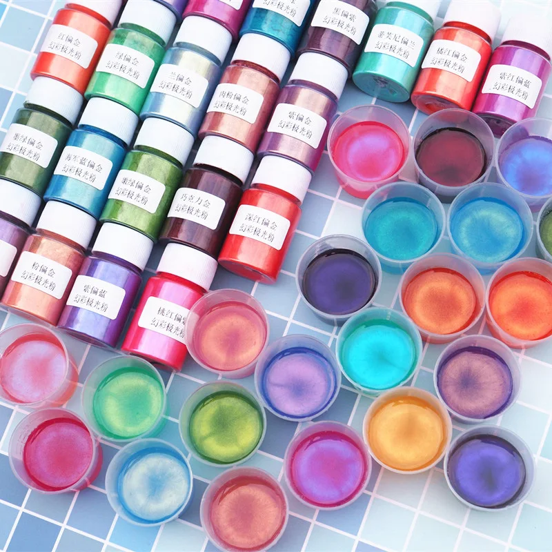 Colour Changing Colorant Pearlescence Chameleon Powder For Expory Resin Moldes Craft Filling Color Paint Dust Hologram Resin
Colour Changing Colorant Pearlescence Chameleon Powder For Expory Resin Moldes Craft Filling Color Paint Dust Hologram Resin