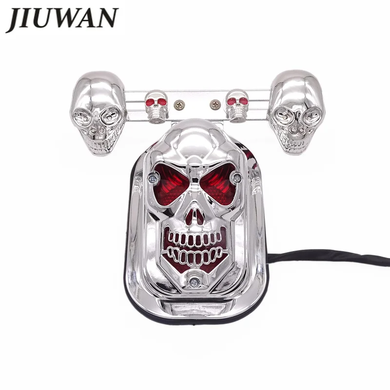 1 Set Universal Motorcycle Skull Turn Signal Rear Brake Tail Stop Light For Harley Honda Yamaha License Plate Bracket Chrome
1 Set Universal Motorcycle Skull Turn Signal Rear Brake Tail Stop Light For Harley Honda Yamaha License Plate Bracket Chrome
