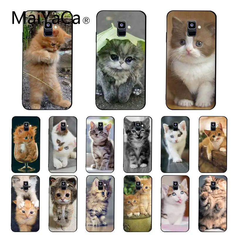 Maiyaca Забавный котенок Кот Чехол для телефона Samsung Galaxy A7 A50 A70 A40 A20 A30 A8 A6 Plus A9 A71