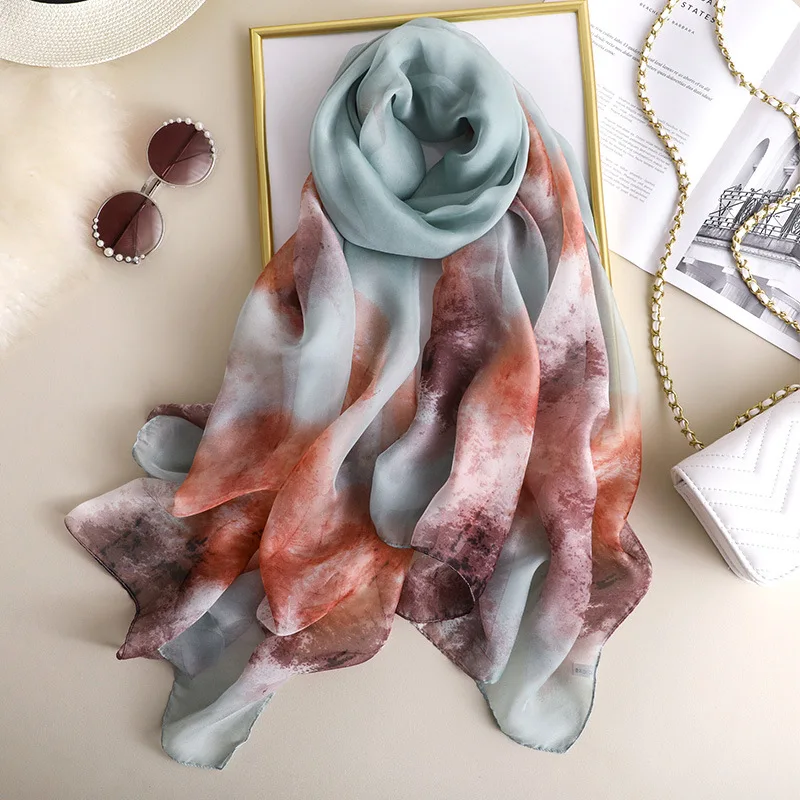 Vintage Style Ink and Wash Pattern Silk Scarf Women 2019 Brand Designer Shawls and Wraps Lady Christmas Gift Long Foulard Hijab
Vintage Style Ink and Wash Pattern Silk Scarf Women 2019 Brand Designer Shawls and Wraps Lady Christmas Gift Long Foulard Hijab