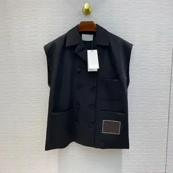 Black Blazer Vest Women 2020 High-end Runway Office-lady Vests Casual Loose Double Breasted Turn-down Collar Solid Vests Outwear 
Black Blazer Vest Women 2020 High-end Runway Office-lady Vests Casual Loose Double Breasted Turn-down Collar Solid Vests Outwear