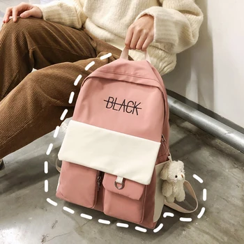 Women's Backpack 2020 Fashion Contrast Color Canvas Backpacks Soft Back School Bag For Teens Girls Female Travel Shoulder Bag
Women's Backpack 2020 Fashion Contrast Color Canvas Backpacks Soft Back School Bag For Teens Girls Female Travel Shoulder Bag