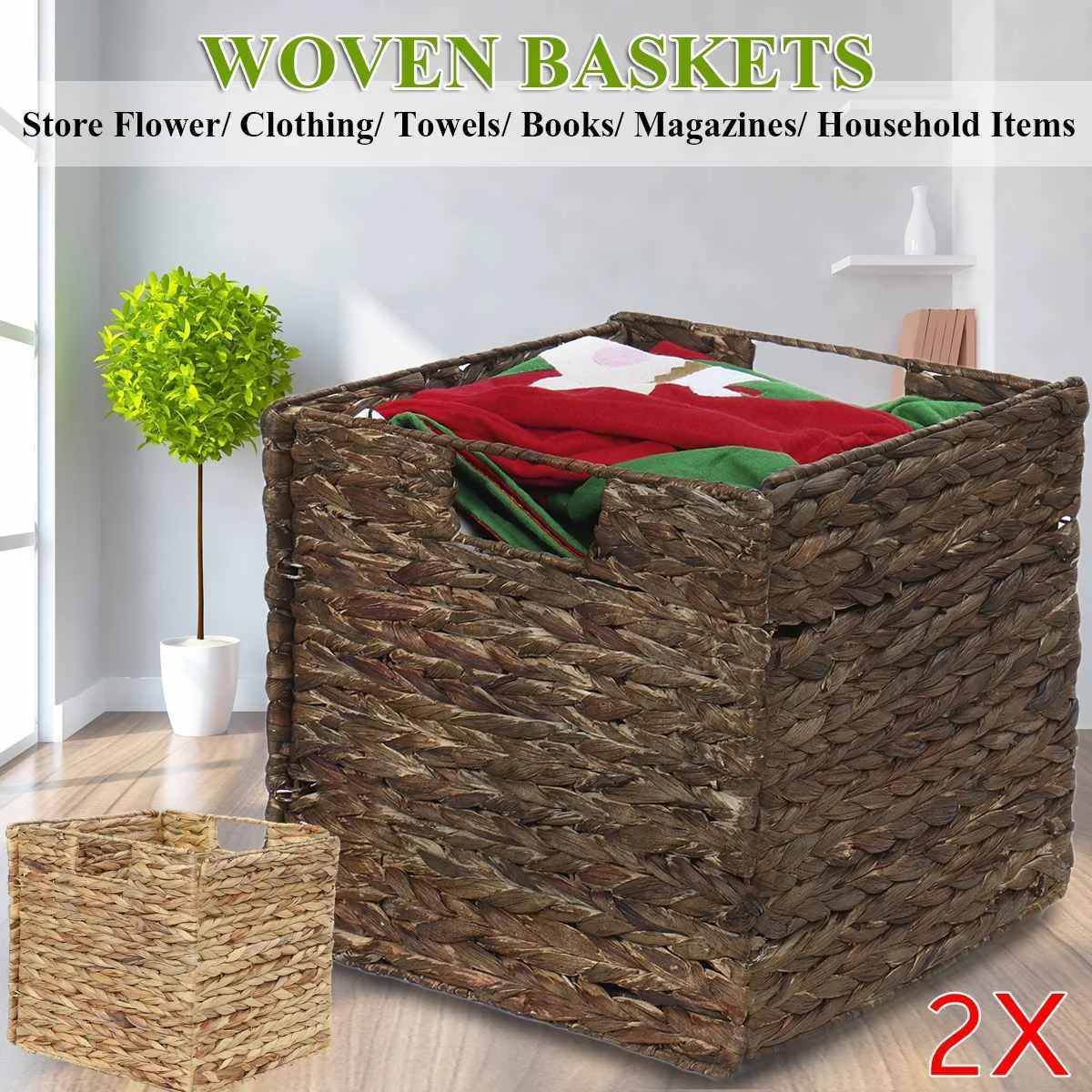 2 PCS Manual Woven Storage Baskets Containers Natural water hyacinth Storage Organizer Box Metal frame woven straw baskets
2 PCS Manual Woven Storage Baskets Containers Natural water hyacinth Storage Organizer Box Metal frame woven straw baskets