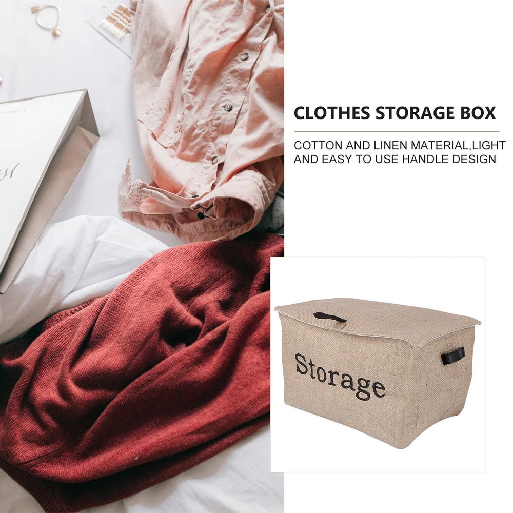 1PC Square Clothes Storage Box Jute Retro Folding Storage Box (Light Brown) 
1PC Square Clothes Storage Box Jute Retro Folding Storage Box (Light Brown)