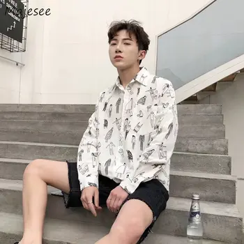Shirts Men New Printed Leisure Thin Pockets Loose Simple All-match Ulzzang Shirt Mens Korean Style Trendy Students Chic Clothing
Shirts Men New Printed Leisure Thin Pockets Loose Simple All-match Ulzzang Shirt Mens Korean Style Trendy Students Chic Clothing