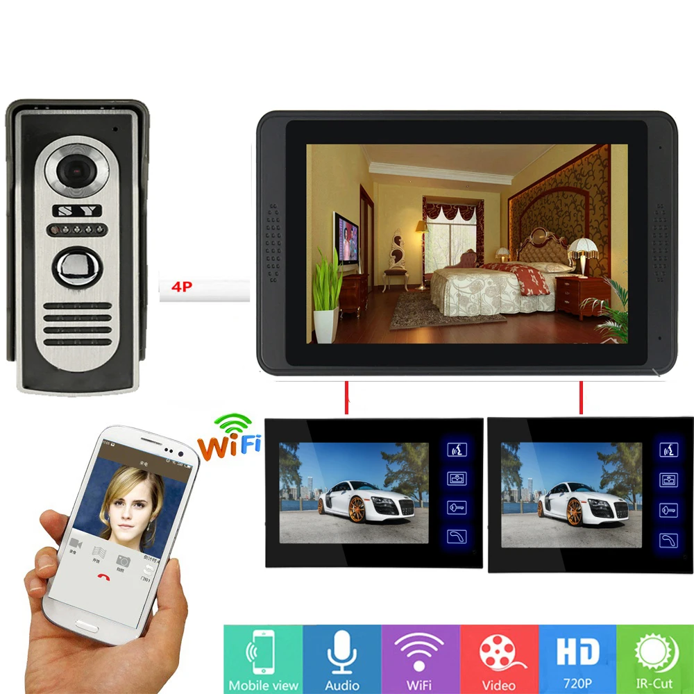 APP Control Video Intercom 7 Inch Touch Screen Wifi Wireless Video Door Phone Doorbell Remote Unlock Intercom System SD Record
APP Control Video Intercom 7 Inch Touch Screen Wifi Wireless Video Door Phone Doorbell Remote Unlock Intercom System SD Record