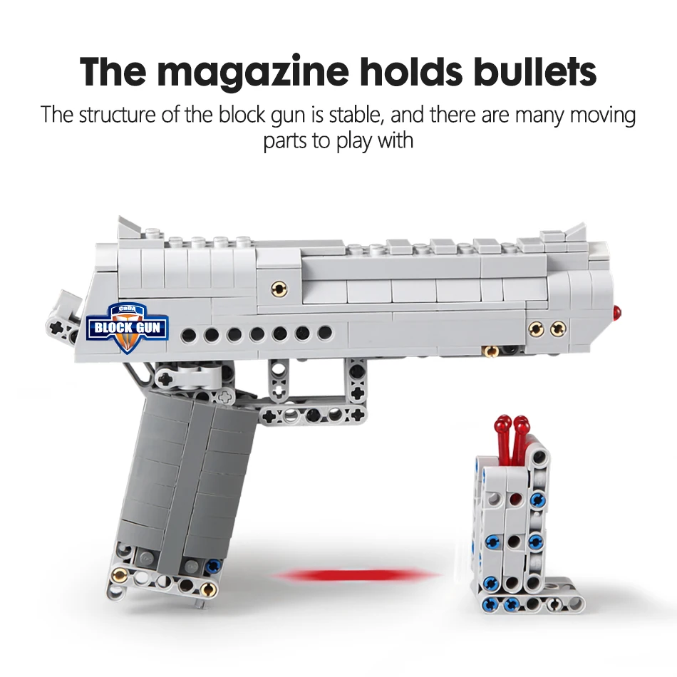 Hipac 412PCs Building Blocks Machine Gun Pistol Desert Eagle CS Go UZI Gun Model Blocks Building Technic Toys for Children Kids