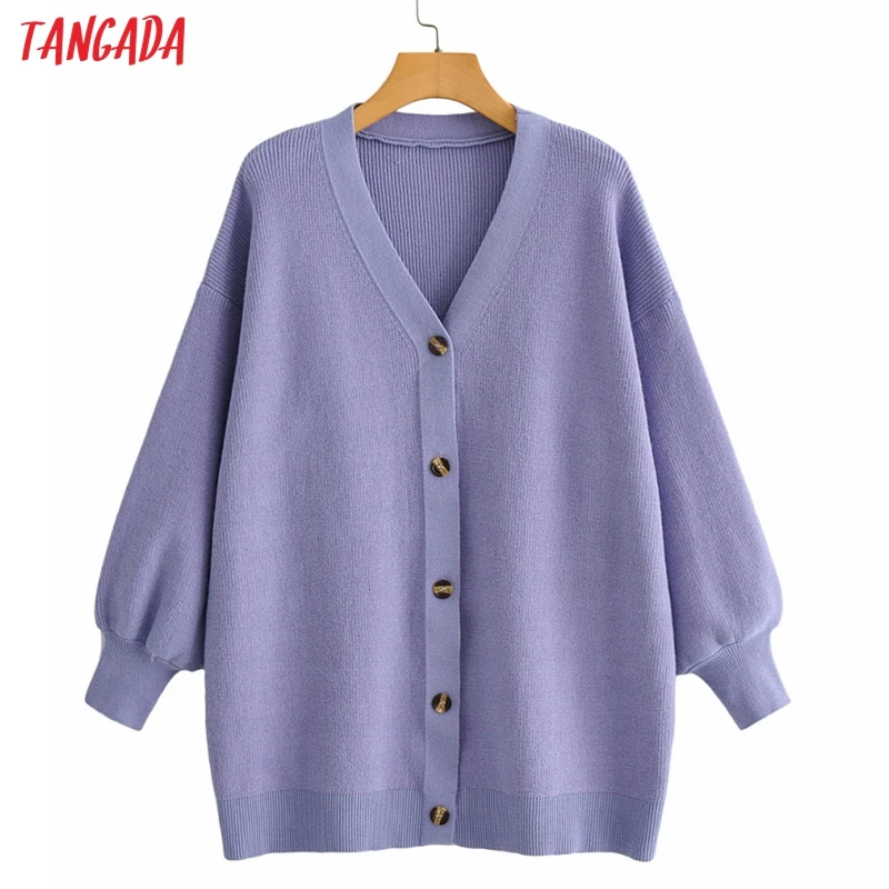 Fashion Tangada Women Oversized Thick Loose Knitted Cardigan Sweater