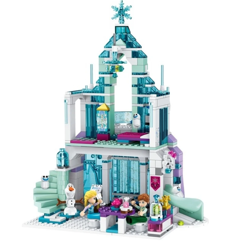 

164-711pcs Original Princess figures Building Blocks Snow Castle White Queen Dream Fantasy Elsa Ice Castle Bricks Anna Mermaid