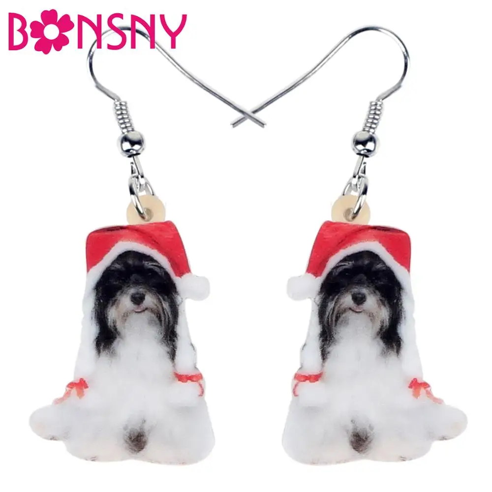 

Bonsny Acrylic Christmas Schnauzer Dog Earrings Drop Dangle Pets For Women Girls Teens Kids Festival Birthday Gift Decorations