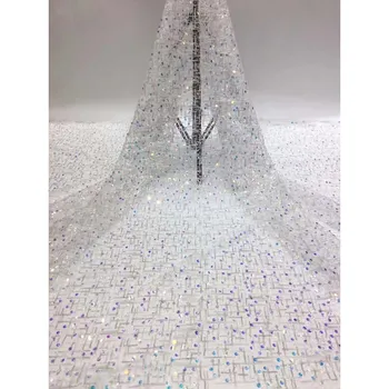 Latest design net lace fabric French tulle lace cloth with sequins for evening dress HNZ350(5yards/pc)
Latest design net lace fabric French tulle lace cloth with sequins for evening dress HNZ350(5yards/pc)