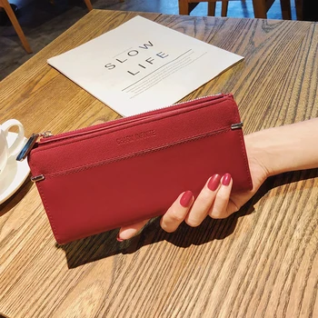 Female Wallet PU Leather Long Purse Black/pink/blue/green/gray Famous Brand Designer Wallet Women 2020 Quality Female Purse
Female Wallet PU Leather Long Purse Black/pink/blue/green/gray Famous Brand Designer Wallet Women 2020 Quality Female Purse