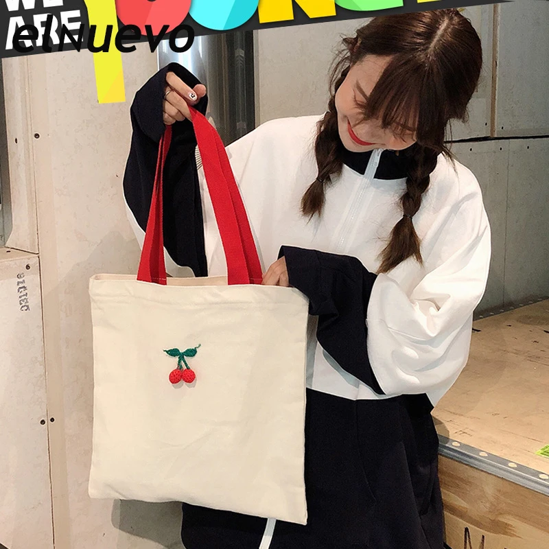 Embroidered Red Cherry Pattern Canvas Shopping Bags Eco Reusable Foldable Student Tote Cross Body Over Shoulder Shopper Bag
Embroidered Red Cherry Pattern Canvas Shopping Bags Eco Reusable Foldable Student Tote Cross Body Over Shoulder Shopper Bag