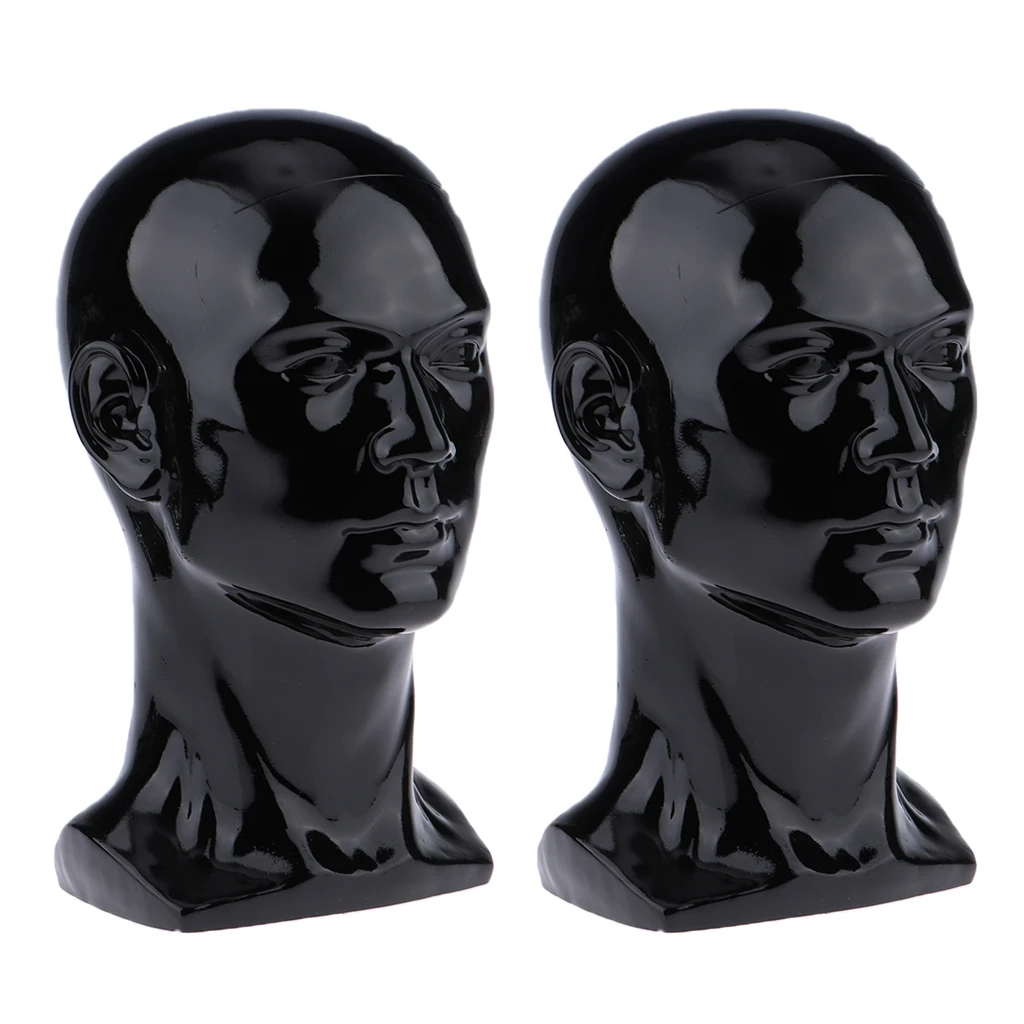 2x Male Mannequin Manikin Head Glasses Caps Wigs Jewelry Display Stand Model 2x Male Mannequin Manikin Head Glasses Caps Wigs Jewelry Display Stand Model