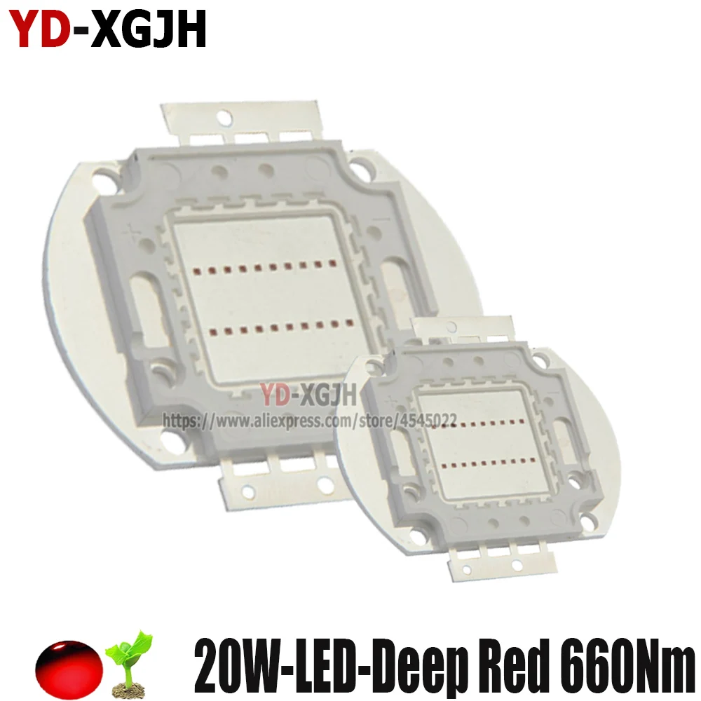 

High Power LED SMD COB Bulb Chip 1W 3W 5W 10W 20W 30W 50W 100W Deep Red 660-665nm Red 620-625nm 20W Greenhouse Plant Growing