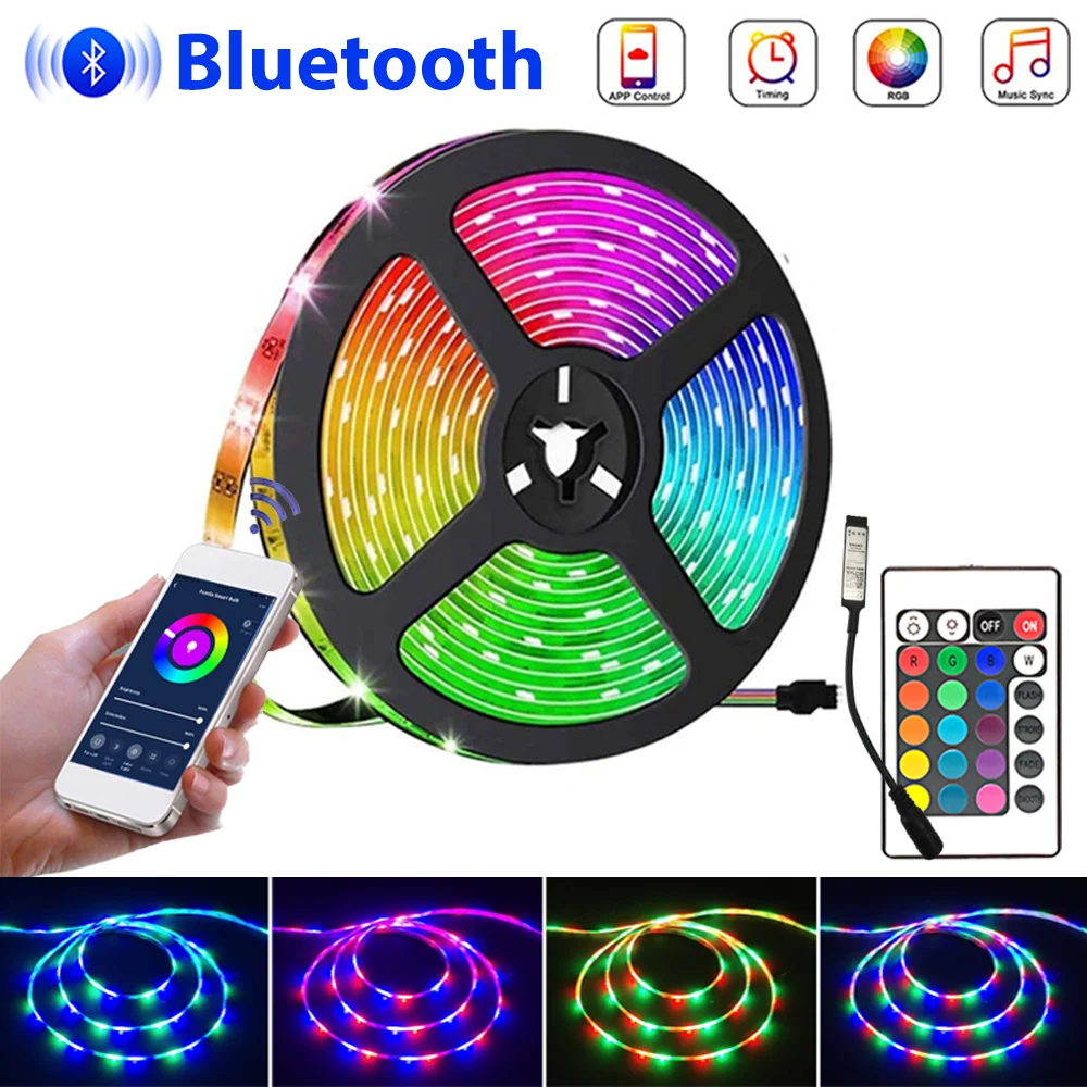 Bluetooth Control LED Strip DC 12V Waterproof 2835 RGB Led 24Key Flexible Light for Home Decoration Living Room Christmas Lights
Bluetooth Control LED Strip DC 12V Waterproof 2835 RGB Led 24Key Flexible Light for Home Decoration Living Room Christmas Lights