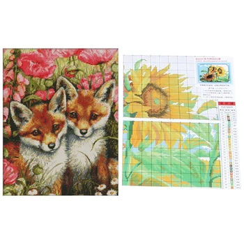 Cross Stitch Set Embroidery Kit 14CT Lovely Foxes Pattern 35 x 44cm & Wind Sunflower Pattern Cross Stitch 48 x 38cm
Cross Stitch Set Embroidery Kit 14CT Lovely Foxes Pattern 35 x 44cm & Wind Sunflower Pattern Cross Stitch 48 x 38cm