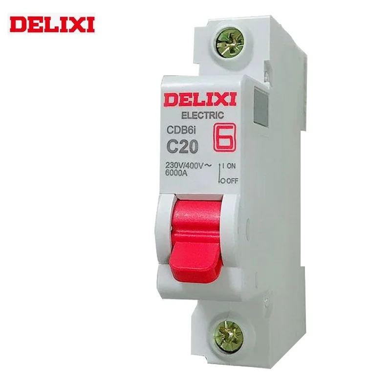 

DELIXI Miniature circuit breaker MCB CDB6i 6KA 1P type C 230V/400V 1A 2A 3A 4A 6A 10A 16A 20A 25A 32A 40A 50A 63A