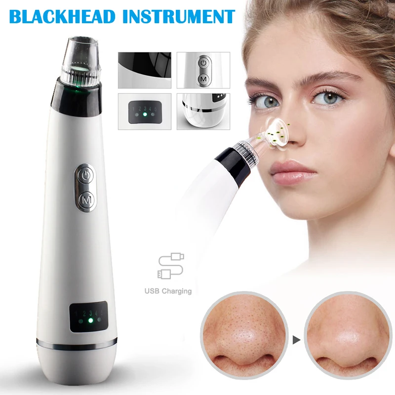 Blackhead Acne Instrument Pore Cleaner Vacuum Cleaner 5 Tips 5 Ways Adjusted for Female Man Face Nose EY669
Blackhead Acne Instrument Pore Cleaner Vacuum Cleaner 5 Tips 5 Ways Adjusted for Female Man Face Nose EY669