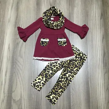 baby girl winter outfits girls 3 pieces with scarf sets girls wine red dress with leopard print trouser
baby girl winter outfits girls 3 pieces with scarf sets girls wine red dress with leopard print trouser