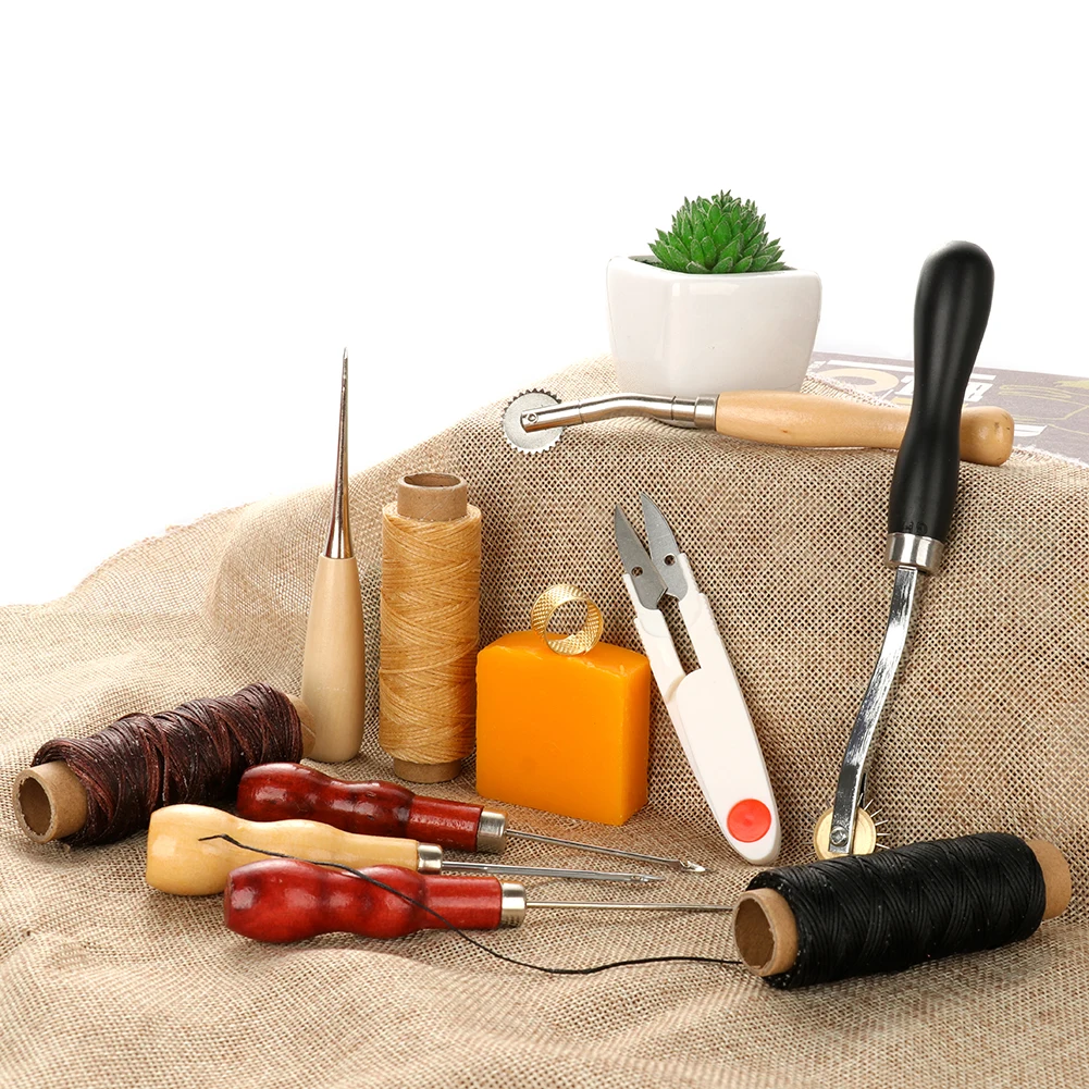 13pcs Leather Craft Tool Sets Punch Tools Kit Stitching Carving Working Sewing Saddle Groover DIY Home Hand Tool Set
13pcs Leather Craft Tool Sets Punch Tools Kit Stitching Carving Working Sewing Saddle Groover DIY Home Hand Tool Set
