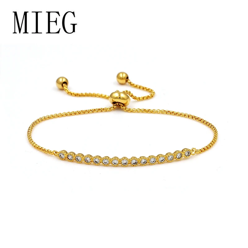 MIEG Brand Small Round Cubic Zirconia CZ Crystal Bolo Bracelets for Women or Wedding Party in Adjustable Size
MIEG Brand Small Round Cubic Zirconia CZ Crystal Bolo Bracelets for Women or Wedding Party in Adjustable Size