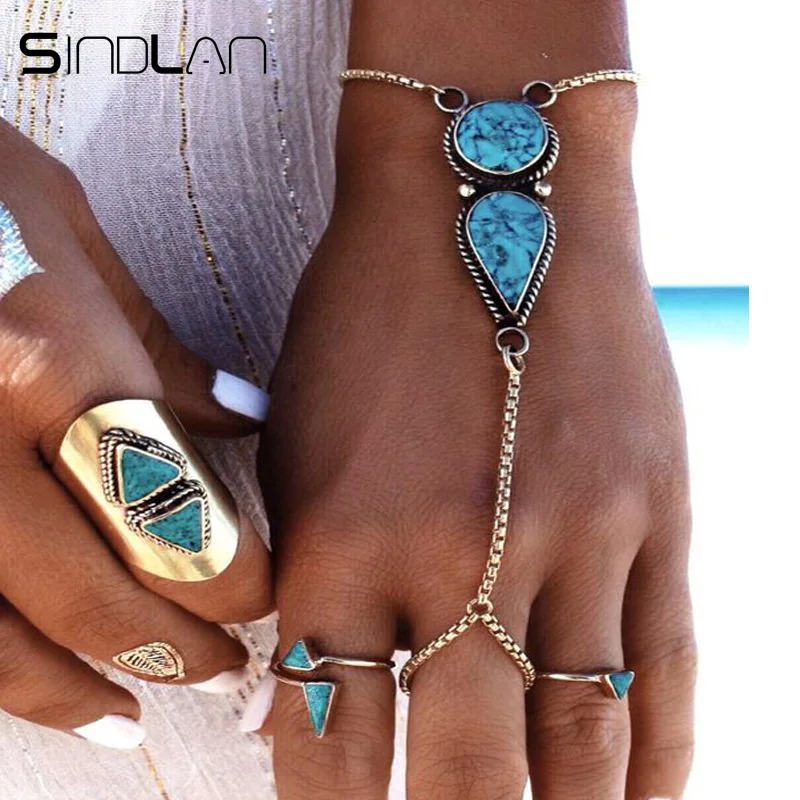 Sindlan Bohemia Blue Natural Stone Bracelet for Women Ring Wrist Chain Set Ethnic Simple Bangle Bracelets Fashion Finger Jewelry
Sindlan Bohemia Blue Natural Stone Bracelet for Women Ring Wrist Chain Set Ethnic Simple Bangle Bracelets Fashion Finger Jewelry