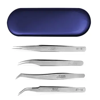 4pcs/Set Stainless Steel Anti-Static Eyelash Tweezers Tool Kit With Box Grafting Eyelash Extension Tweezers Eyebrow Forceps
4pcs/Set Stainless Steel Anti-Static Eyelash Tweezers Tool Kit With Box Grafting Eyelash Extension Tweezers Eyebrow Forceps
