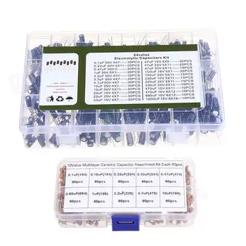 24Value 500Pcs 0.1uF-1000uF Electrolytic Capacitors + 10Value 600 Pcs 0.1uF-10uF Ceramic Capacitor Assortment Box Kit
24Value 500Pcs 0.1uF-1000uF Electrolytic Capacitors + 10Value 600 Pcs 0.1uF-10uF Ceramic Capacitor Assortment Box Kit